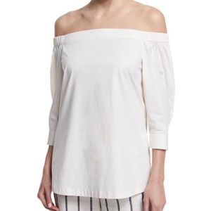 Theory Joscla Light Poplin Off-The-Shoulder Top